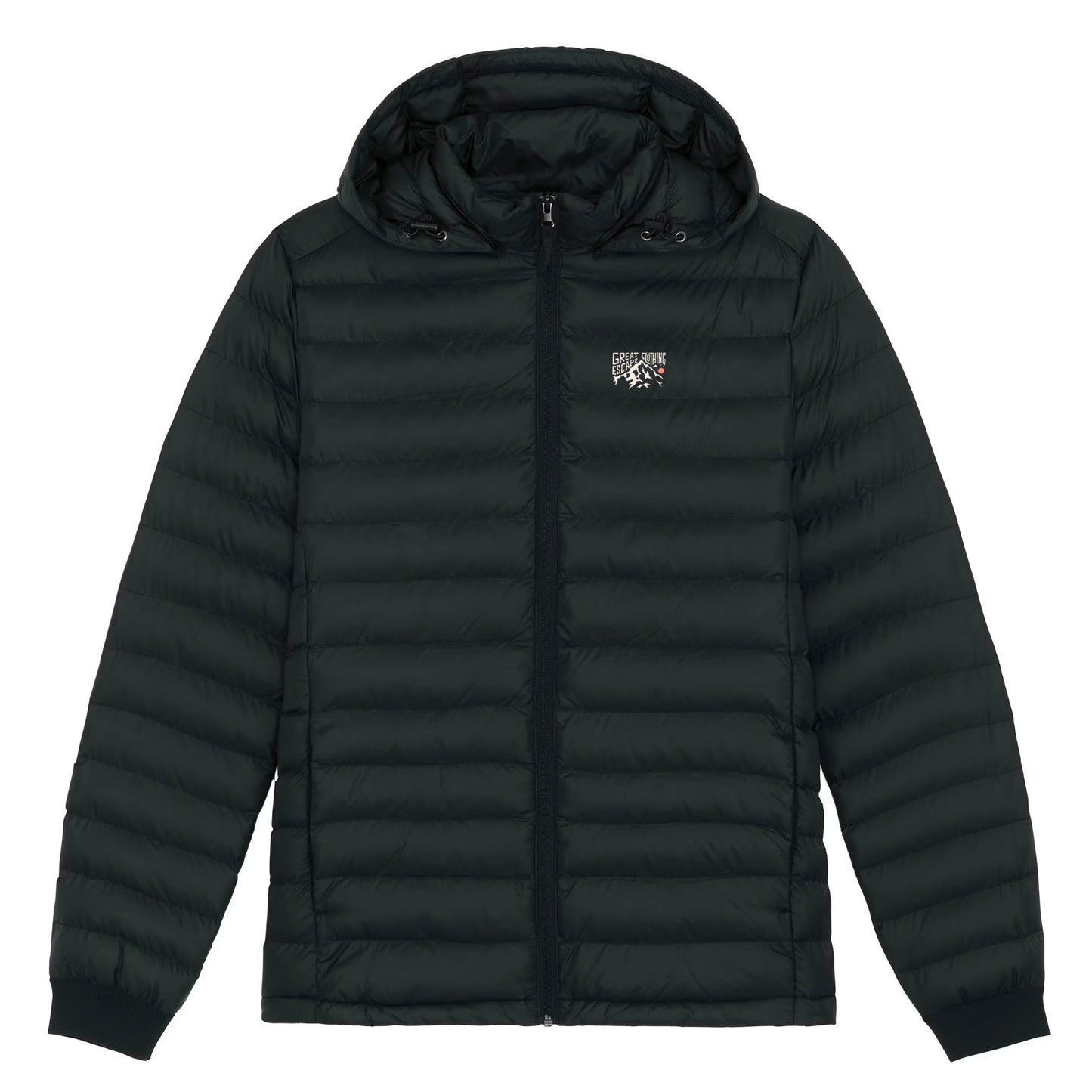 Mens Recycled Small Ribbed Padded Black Jacket