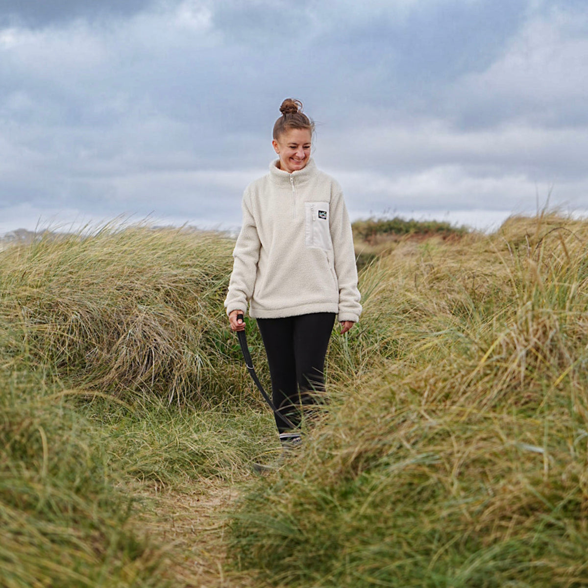 Natural 1/4 Zip Sherpa Fleece