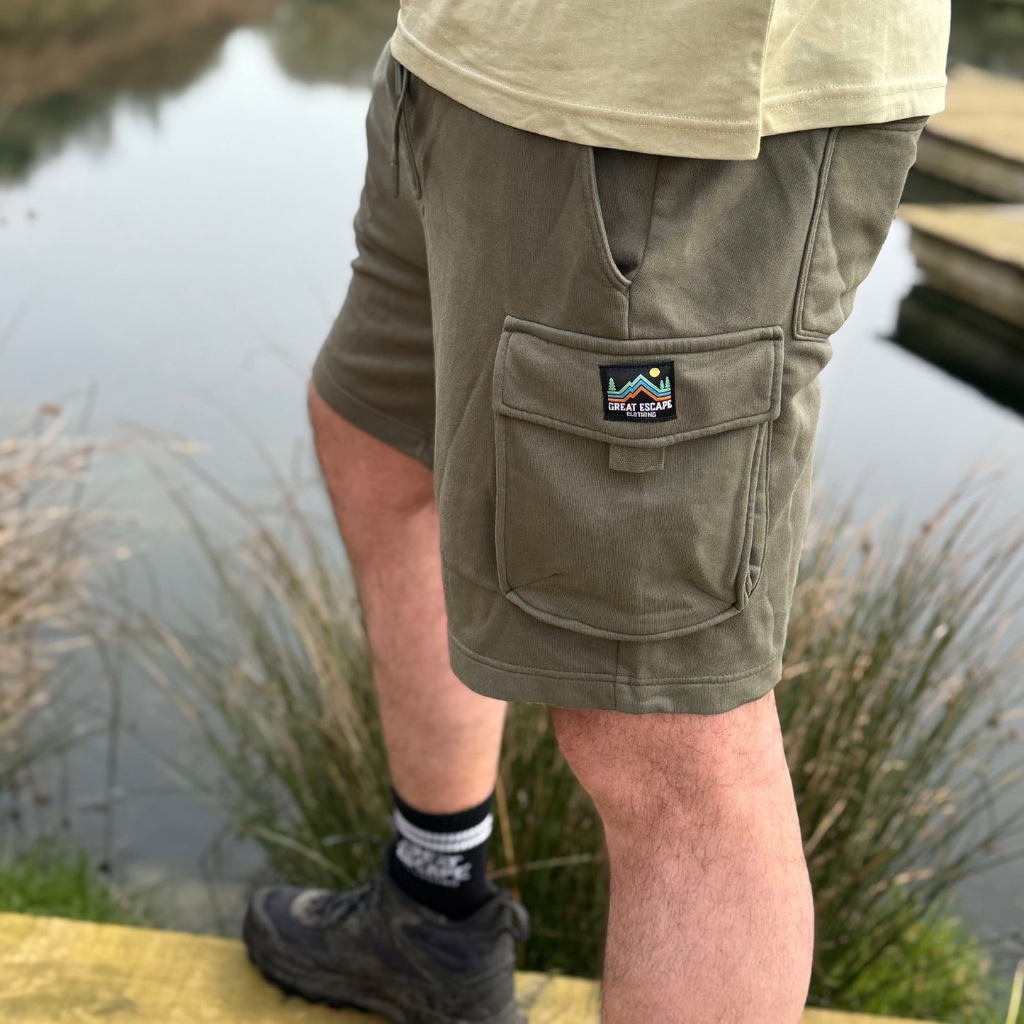 Khaki Logo Shorts