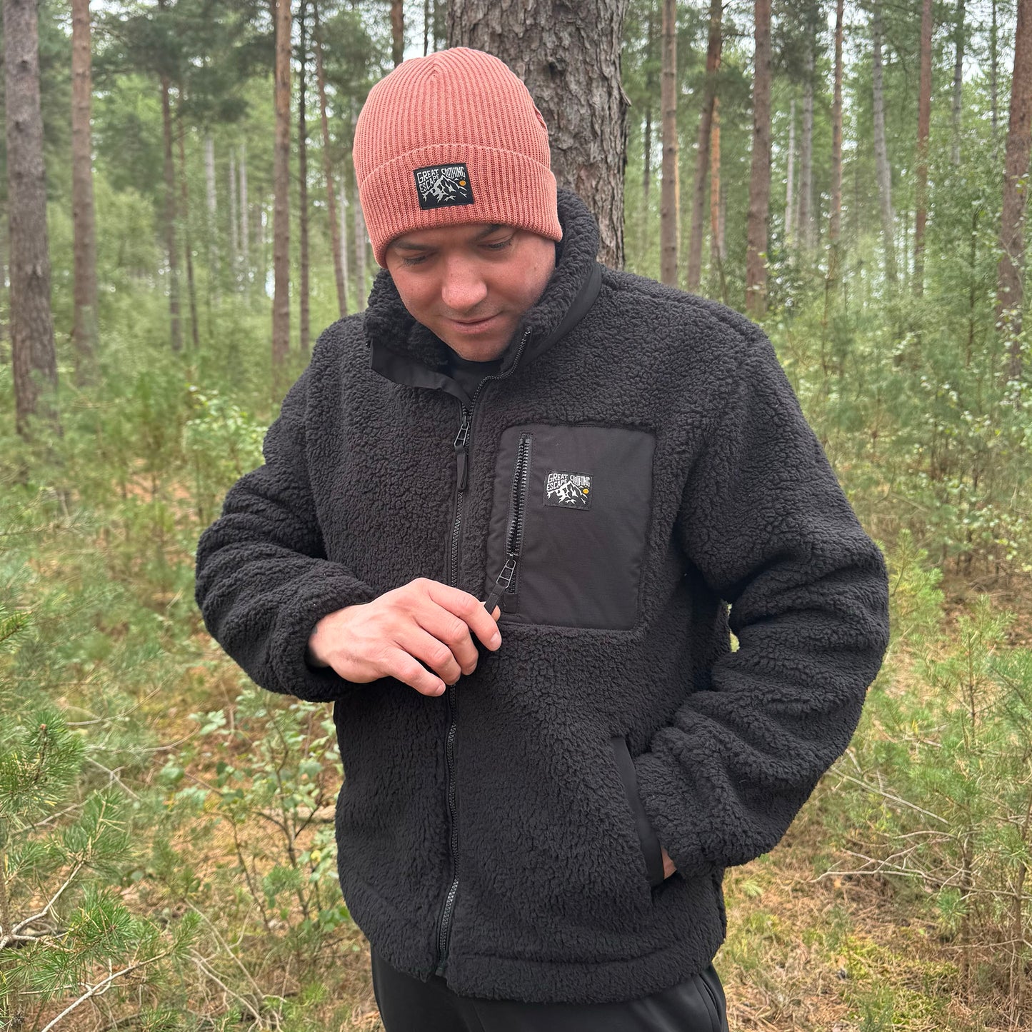 Dusty Rose Peaks Fisherman Beanie