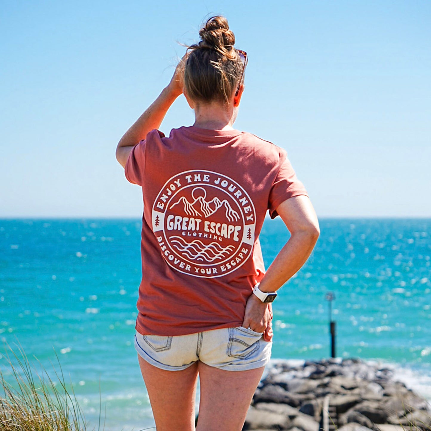 Organic GREAT ESCAPE Slogan T-Shirt