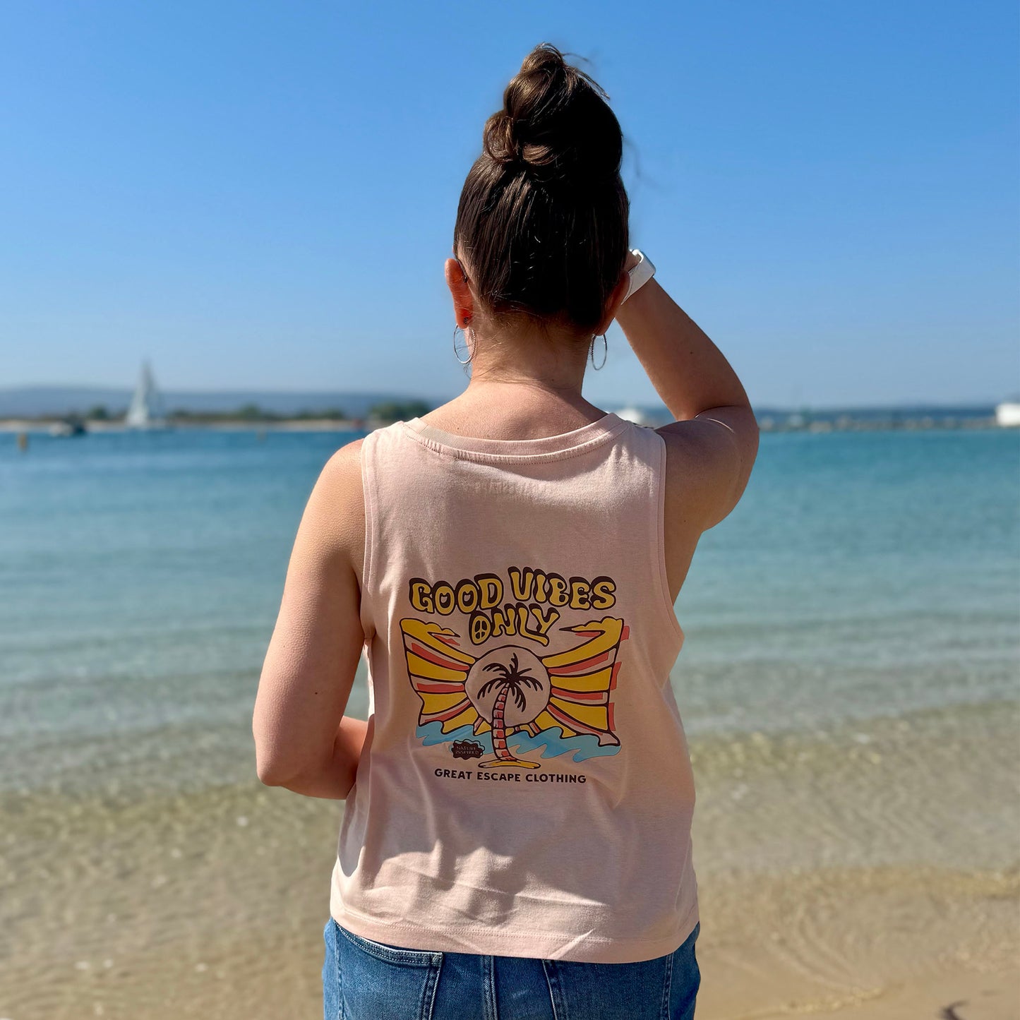 Organic Good Vibes Only Cropped Vest Top