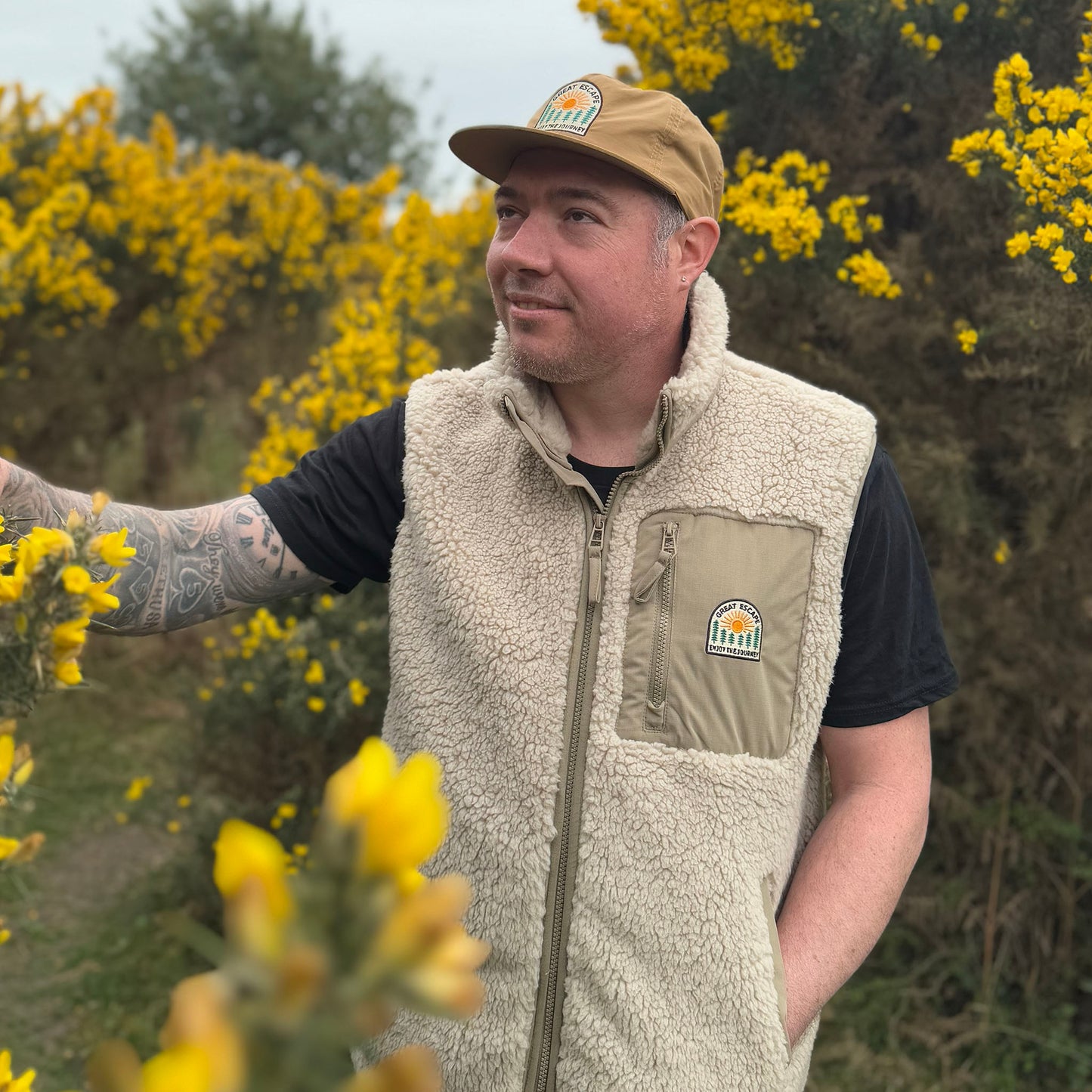 Recycled ENJOY THE JOURNEY Sherpa Fleece Gilet