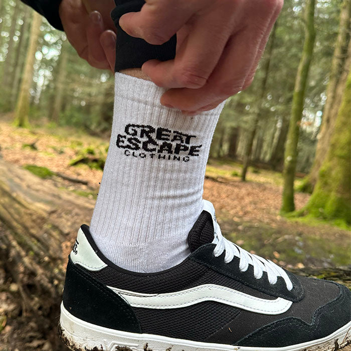 White Enjoy The Journey Socks