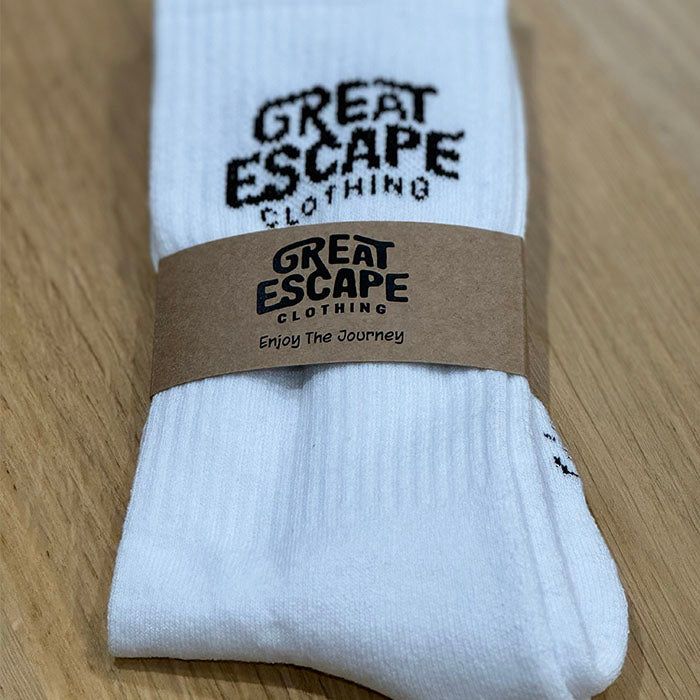 White Enjoy The Journey Socks