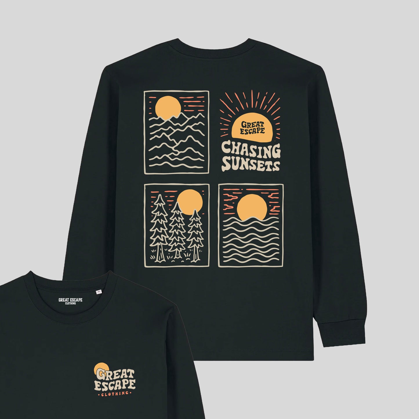 Organic CHASING SUNSETS Long Sleeve T-Shirt