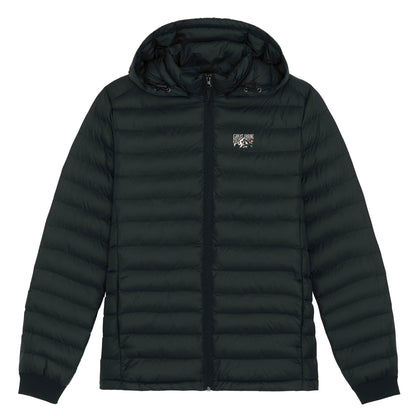 Mens Recycled Small Ribbed Padded Black Jacket