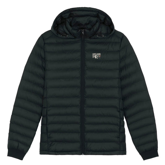 Mens Recycled Small Ribbed Padded Black Jacket