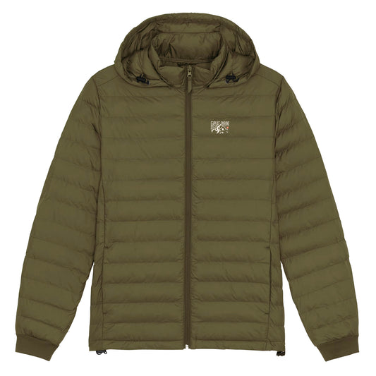 Mens Recycled Small Ribbed Padded Khaki Jacket