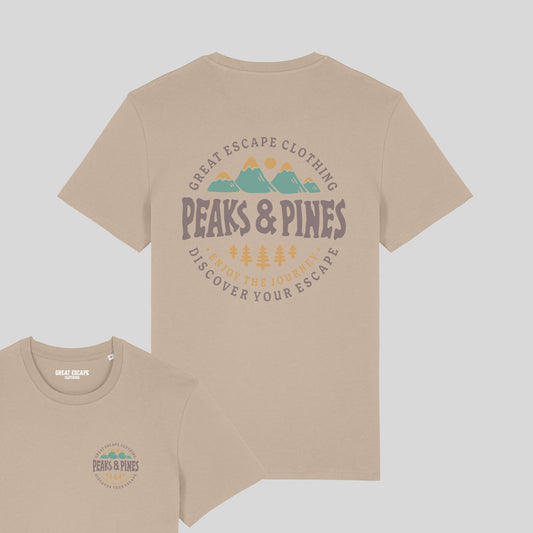 Organic PEAKS & PINES Desert Sand T-Shirt
