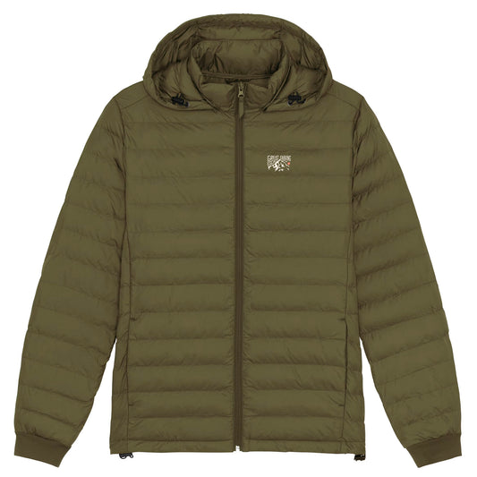 Woman’s Recycled Small Ribbed Padded Khaki Jacket