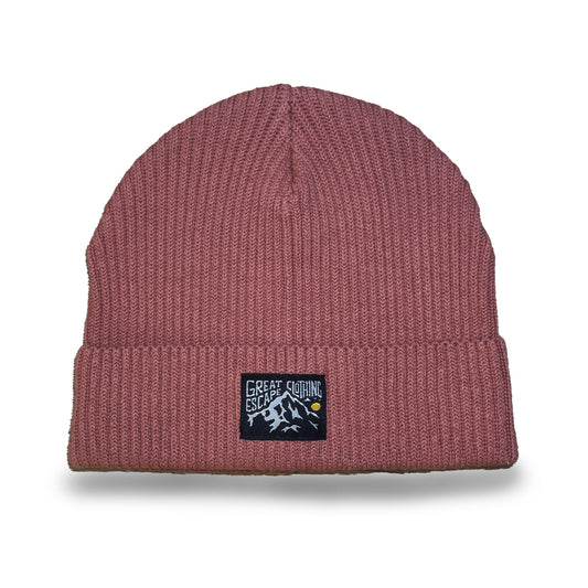 Dusty Rose Peaks Fisherman Beanie