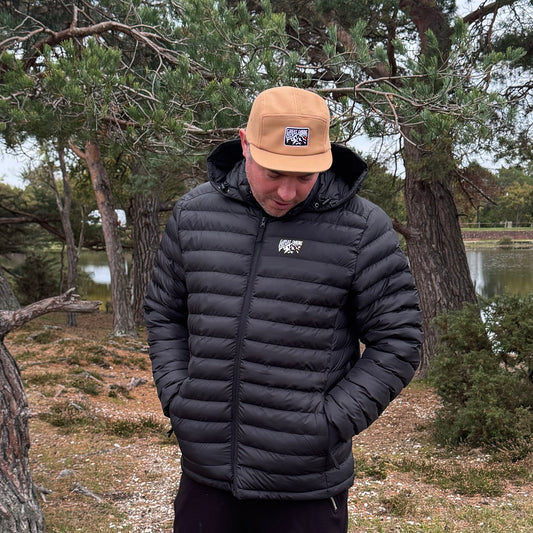 Mens Recycled Small Ribbed Padded Black Jacket