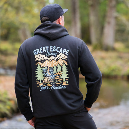 Organic Lost In Adventure Black Hoodie