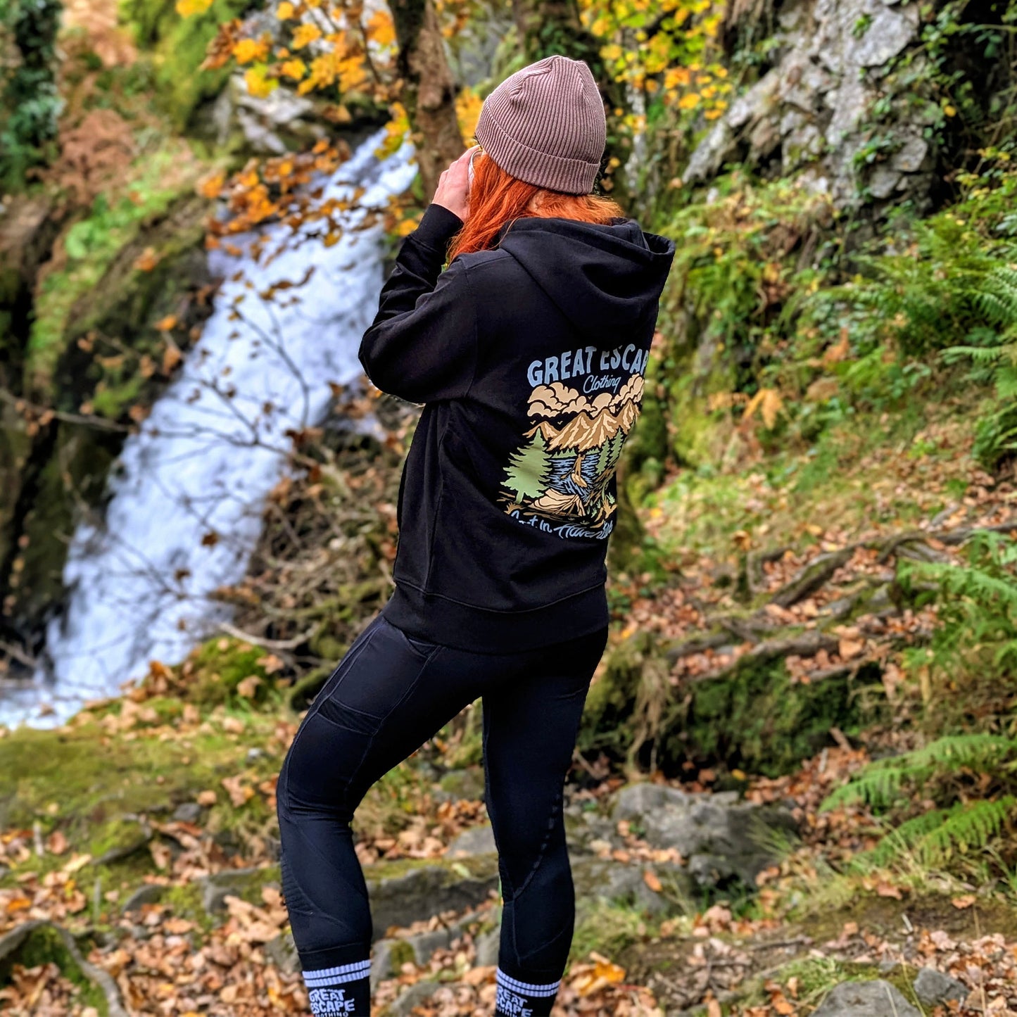 Organic Lost In Adventure Black Hoodie