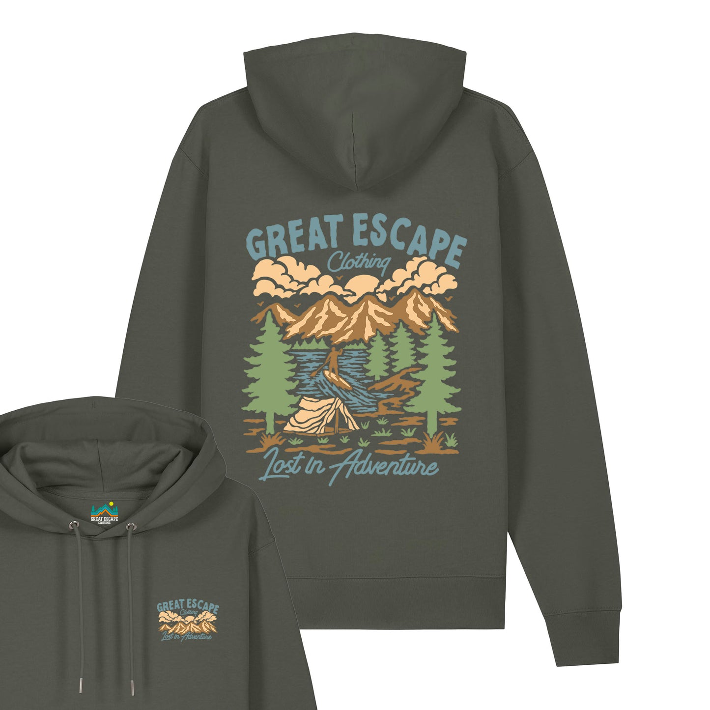 Organic Lost In Adventure Khaki Hoodie