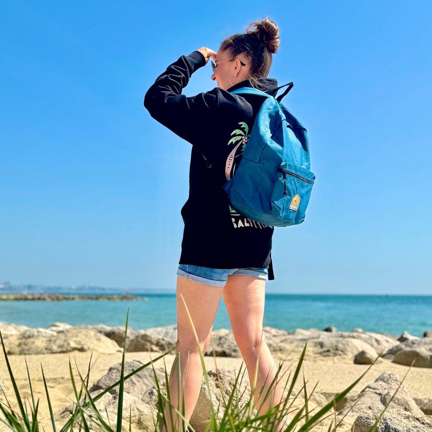 Deep Ocean Blue ENJOY THE JOURNEY Everyday Backpack