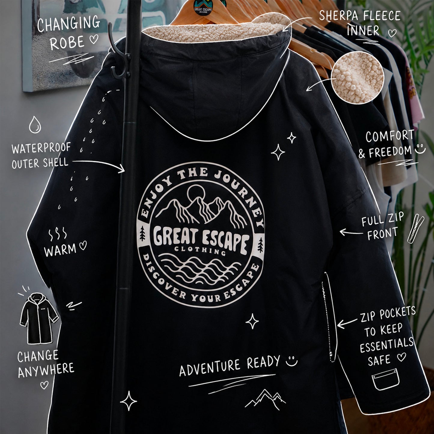 GREAT ESCAPE Slogan Changing Robe