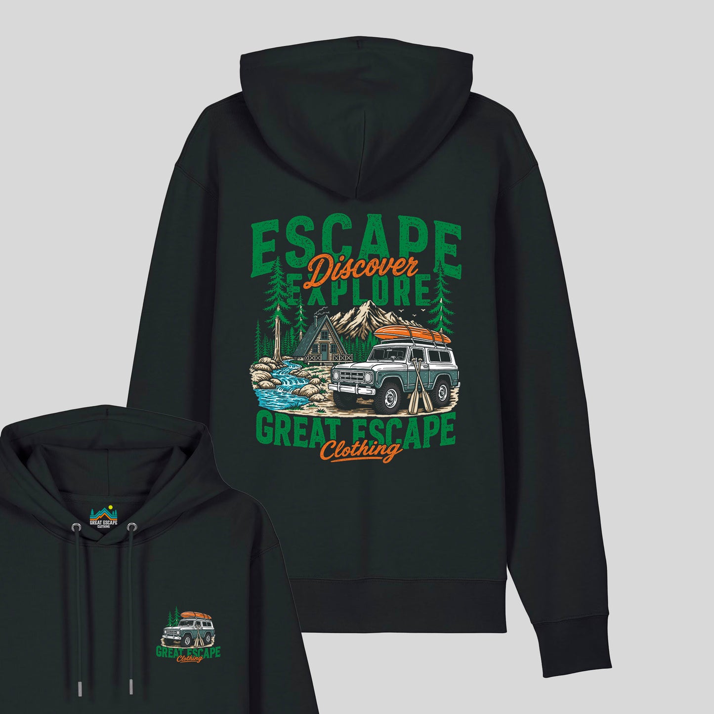Organic ESCAPE DISCOVER EXPLORE Hoodie