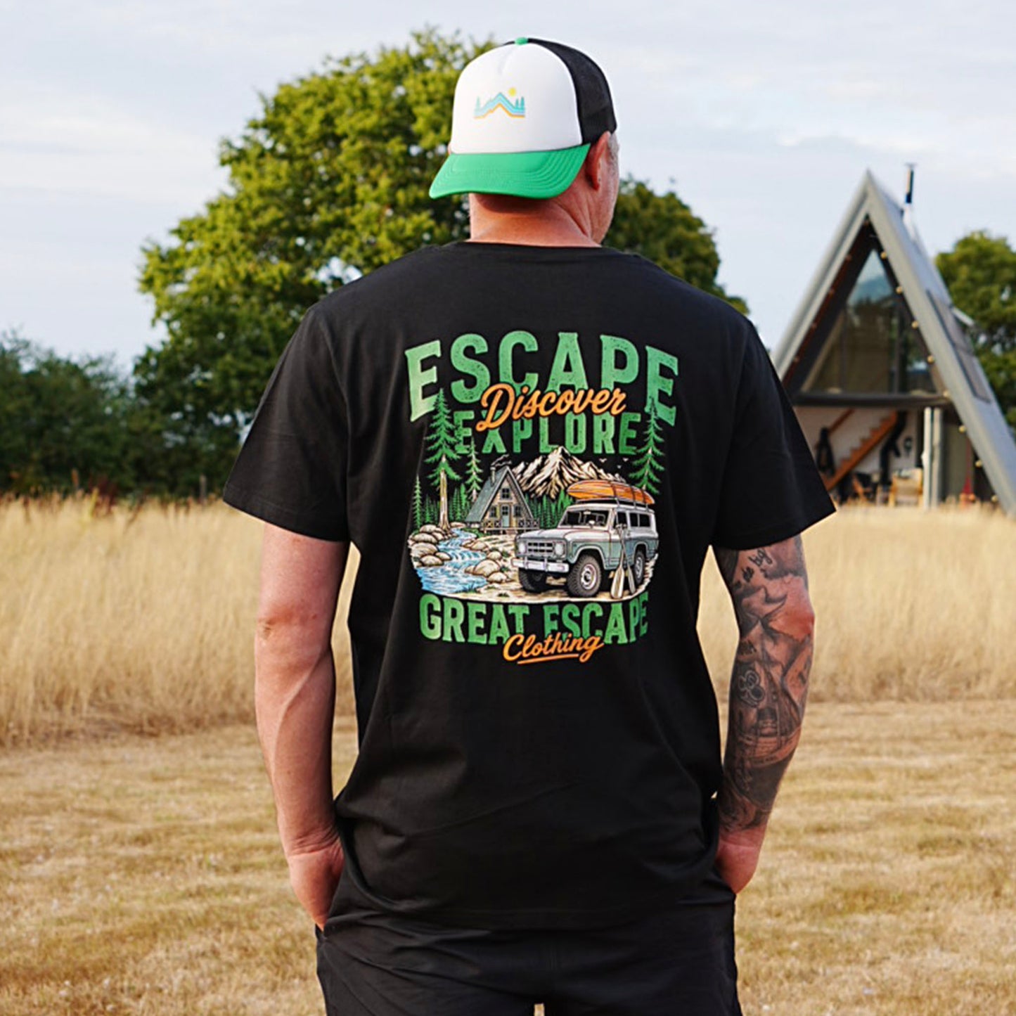 Green/White/Black Logo Trucker Cap