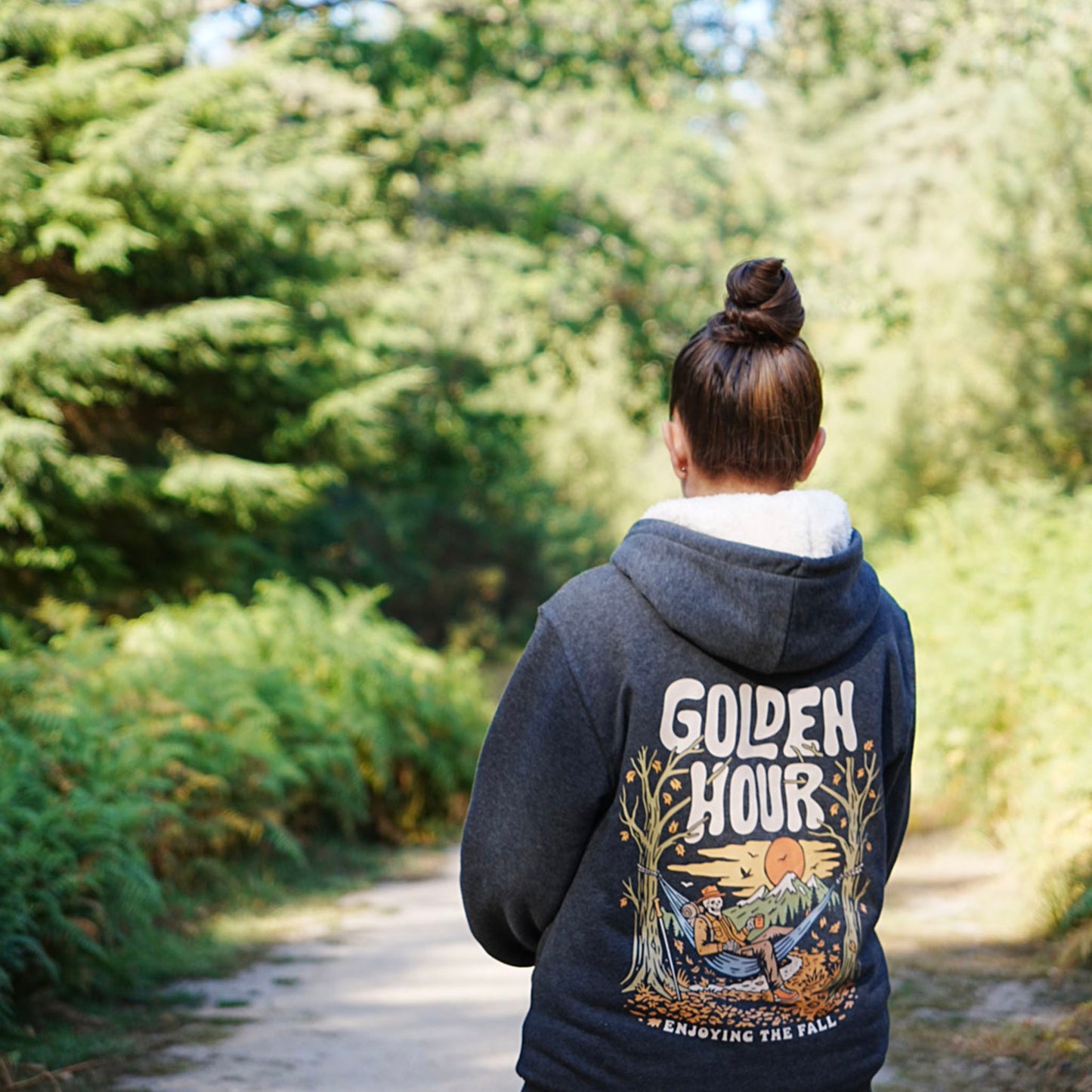 GOLDEN HOUR Sherpa Fleece Lined Zip Up Hoodie