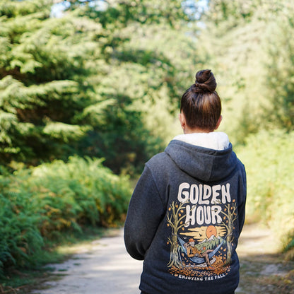 GOLDEN HOUR Sherpa Fleece Lined Zip Up Hoodie
