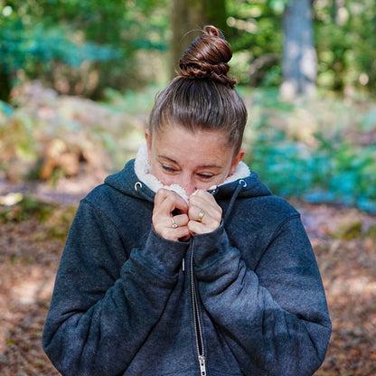 GOLDEN HOUR Sherpa Fleece Lined Zip Up Hoodie
