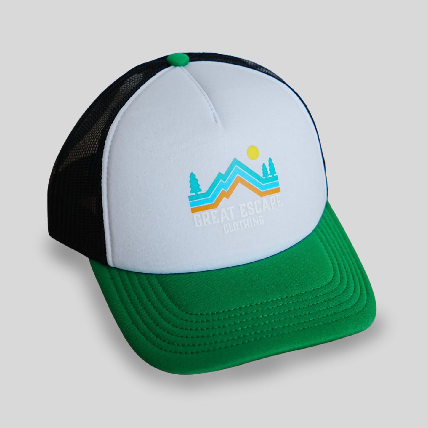 Green/White/Black Logo Trucker Cap