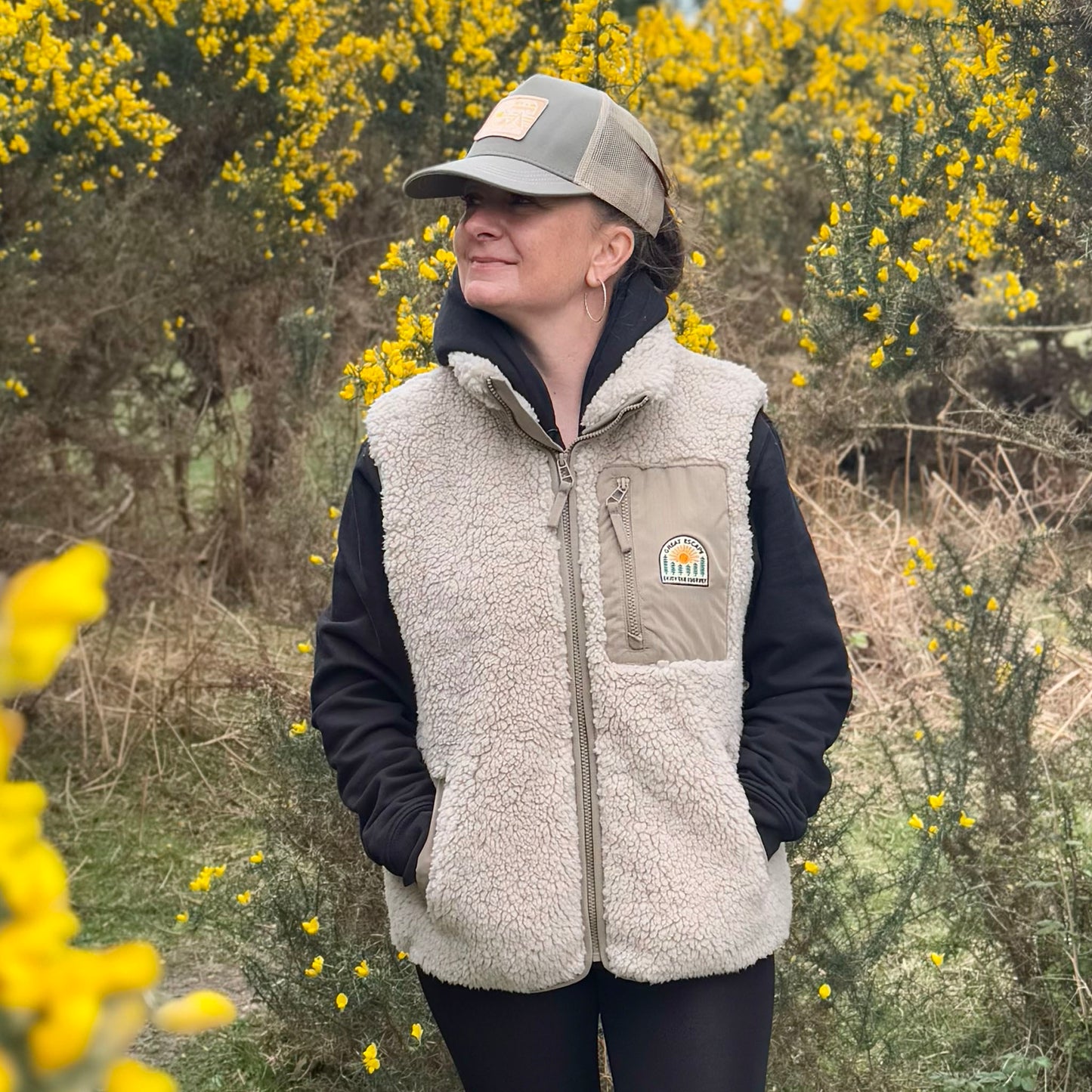 Recycled ENJOY THE JOURNEY Sherpa Fleece Gilet